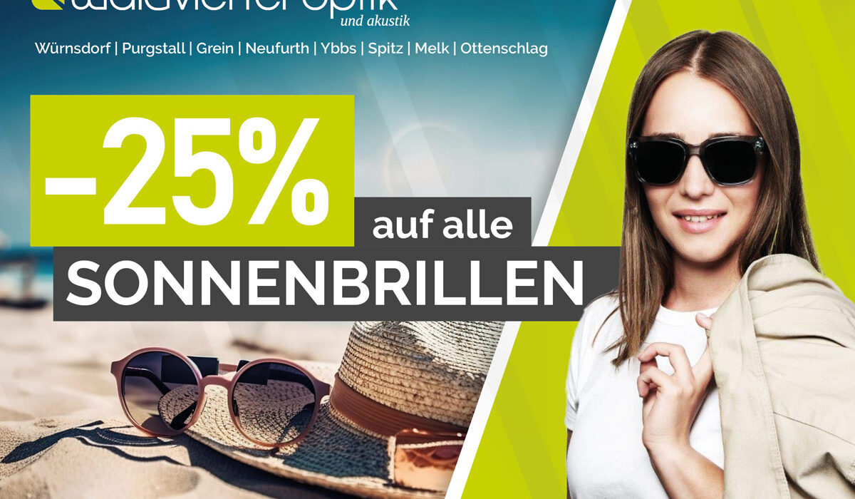 -25% auf alle Sonnenbrillen