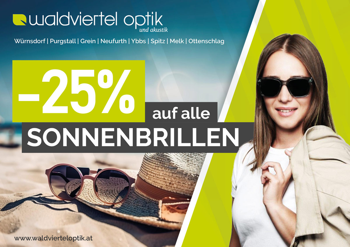 -25% auf alle Sonnenbrillen